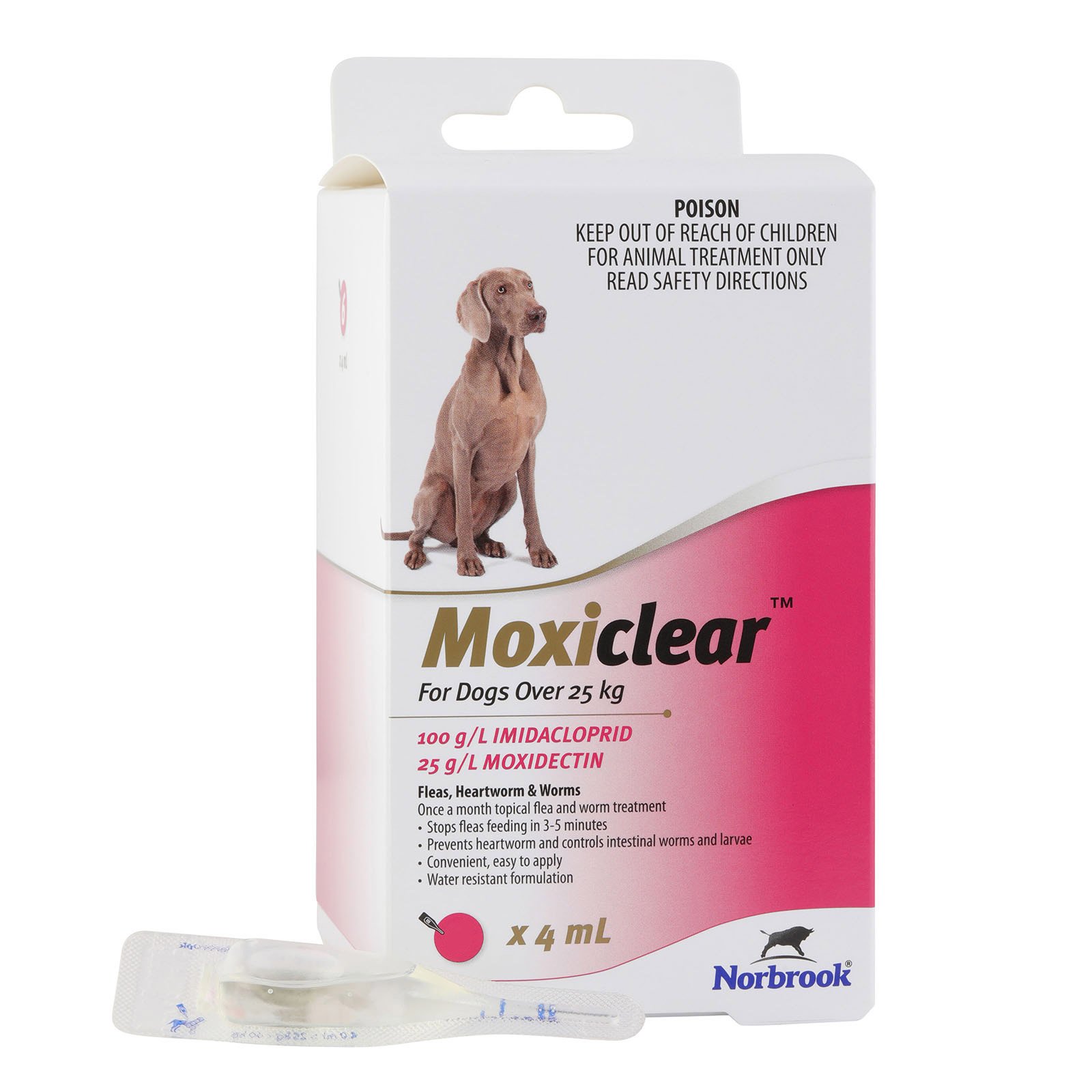 Moxiclear for Large Dogs Over 25 kg (Pink)