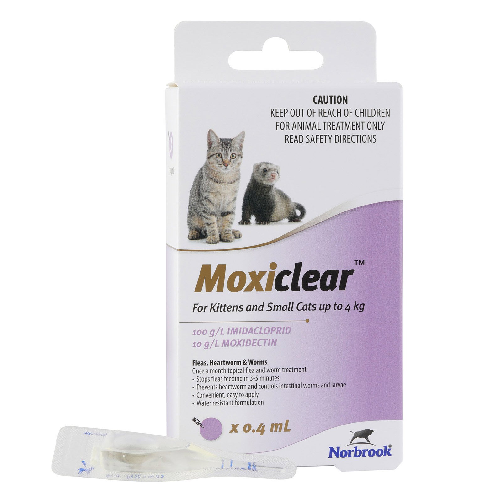 Moxiclear For Kittens And Small Cats Up To 4 Kg (Purple) 6 Pack