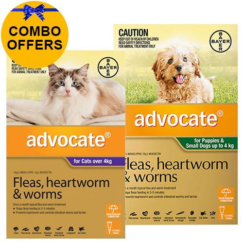 Advocate for Cats Over 4 kg + Advocate for Dogs Combo Pack Small Up To 4kg (Green)