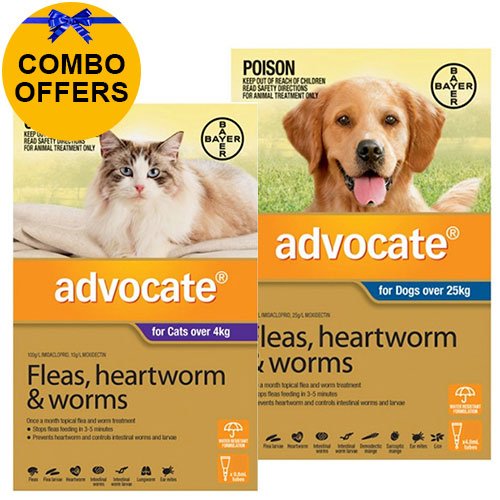 Advocate for Cats Over 4 kg + Advocate for Dogs Combo Pack XLarge Over 25kg (Blue)
