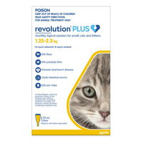 Revolution Plus for cats for Kittens and Small Cats 1.25 - 2.5Kg (Yellow)