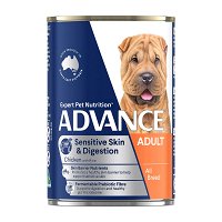 Advance Sensitive Skin & Digestion Chicken & Rice All Breed Adult Dog Canned Wet Food 410 Gm