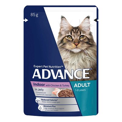 Advance Indoor Chicken & Turkey In Jelly Adult Cat Wet Food Pouch