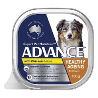 Advance Healthy Ageing Single Serve Adult Dog Wet Food Chicken with Rice 100g*12