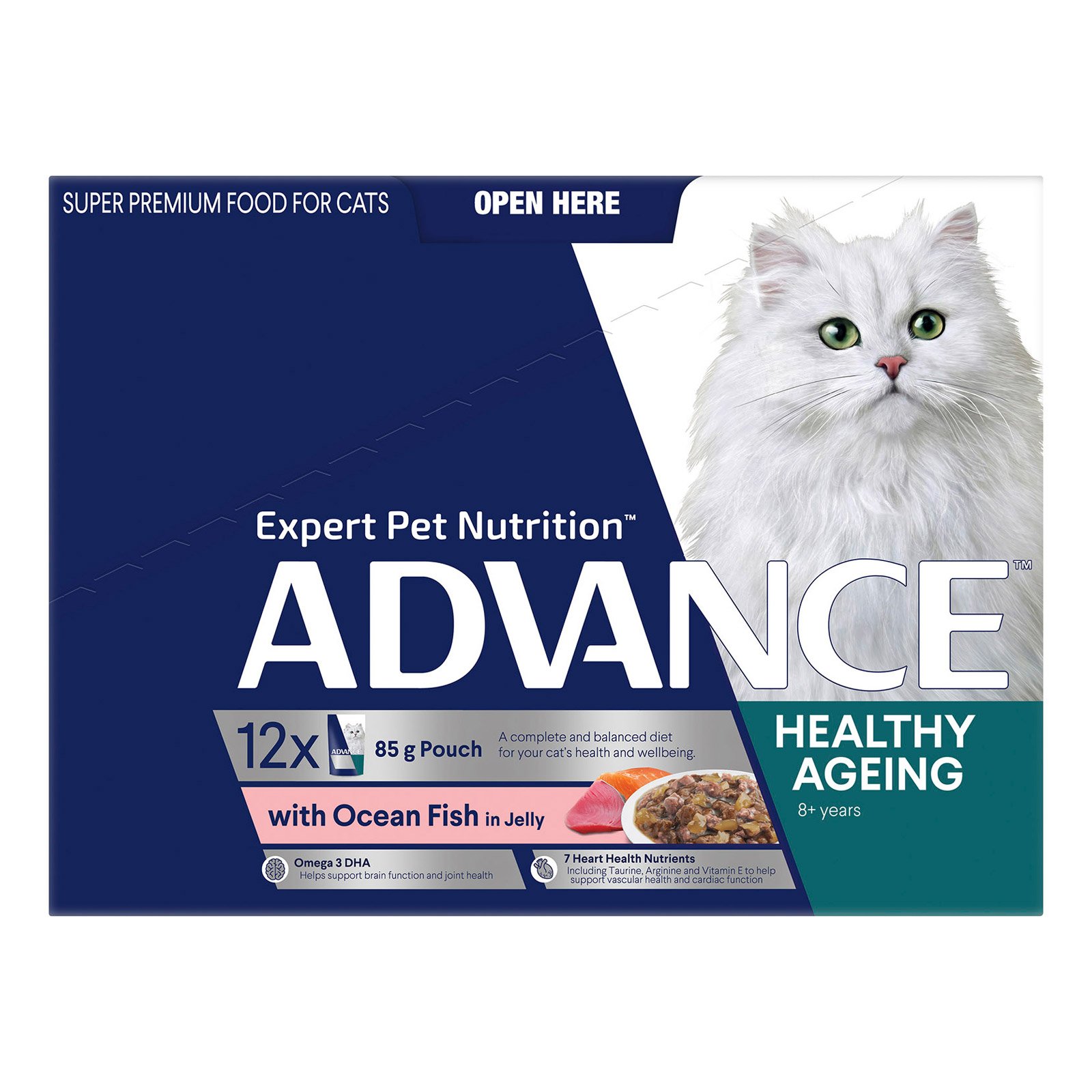 Advance Ocean Fish in Jelly Mature Cat 8+ Years Wet Food Pouch