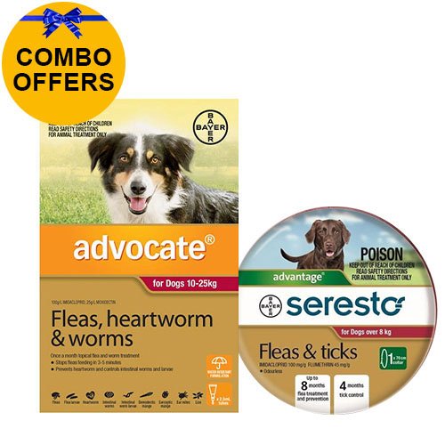 Advocate + Seresto Collar Combo Pack For Large Dogs 10-25kg (Red + Red)