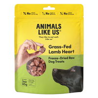 Animals Like Us Grass-Fed Lamb Heart Freeze-Dried Raw Dog Treats 