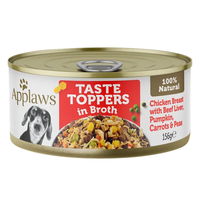 Applaws Natural Taste Toppers in Broth Chicken Breast with Beef Liver, Pumpkin, Carrots & Peas For Dogs 156gm