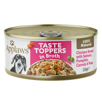 Applaws Natural Taste Toppers in Broth Chicken Breast with Salmon, Pumpkin, Carrots & Peas For Dogs