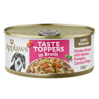 Applaws Natural Taste Toppers in Broth Chicken Breast with Salmon, Pumpkin, Carrots & Peas For Dogs 156gm