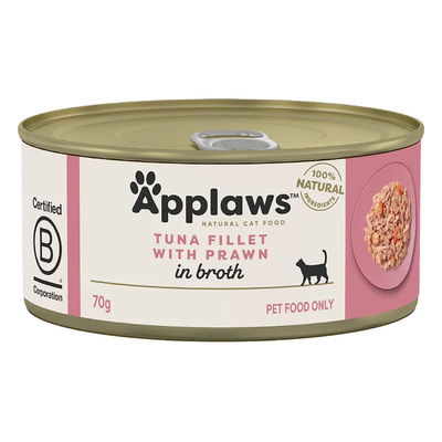 Applaws Natural Tuna Fillet with Prawn in Broth Wet Cat Food