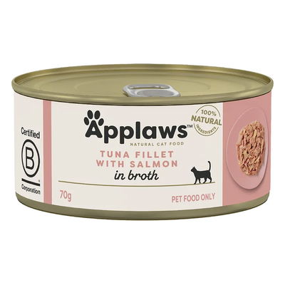 Applaws Natural Tuna Fillet with Salmon in Broth Wet Cat Food