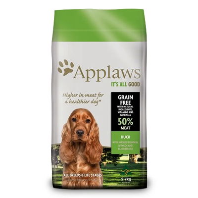 Applaws Natural Grain Free All Breeds Duck With Mashed Pumpkin Spinach and Blackberries Dry Dog Food