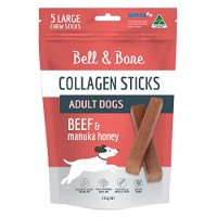 Bell and Bone Collagen Chew Sticks Beef and Manuka Honey for Adult Dogs