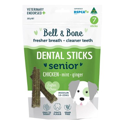 Bell and Bone Senior Dental Sticks Chicken Mint and Ginger