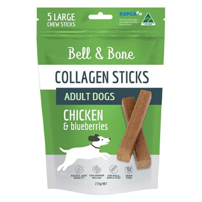Bell and Bone Collagen Chew Sticks Chicken and Blueberries