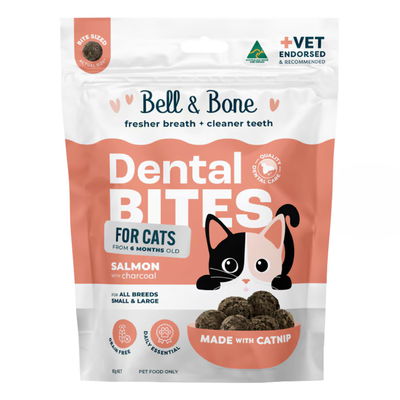 Bell & Bone Dental Bites for All Breeds Salmon with Charcoal Cat Treats