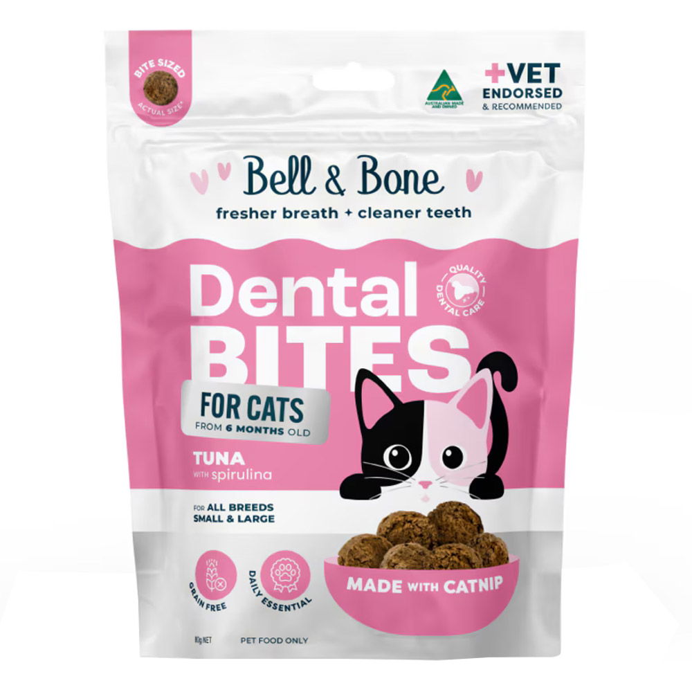 Bell & Bone Dental Bites for All Breeds Tuna with Spirulina Cat Treats