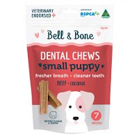 Bell and Bone Dental Chews Beef and Coconut for Small Puppies