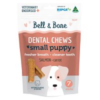 Bell and Bone Dental Chews Salmon and Carrot for Small Puppies