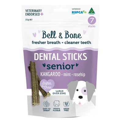 Bell and Bone Senior Dental Sticks Kangaroo Mint and Rosehip