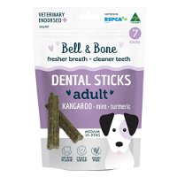 Bell and Bone Dental Sticks Kangaroo Mint and Turmeric Treats for Medium Dogs