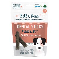Bell and Bone Dental Sticks Salmon Mint and Charcoal for Medium Dogs