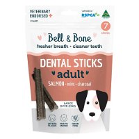 Bell and Bone Dental Sticks Salmon Mint and Charcoal for Large Dogs