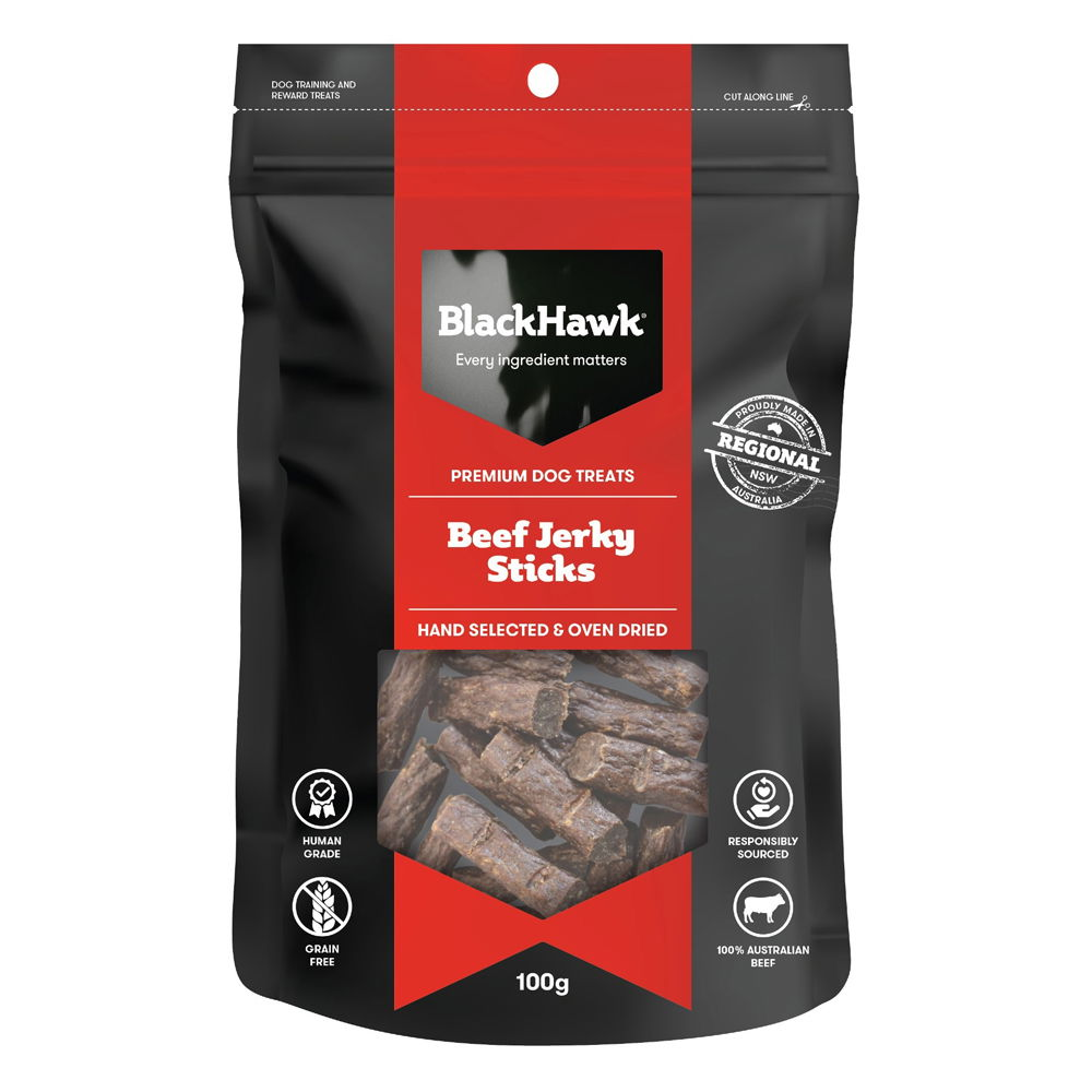 Black Hawk Beef Jerky Sticks Dog Treats