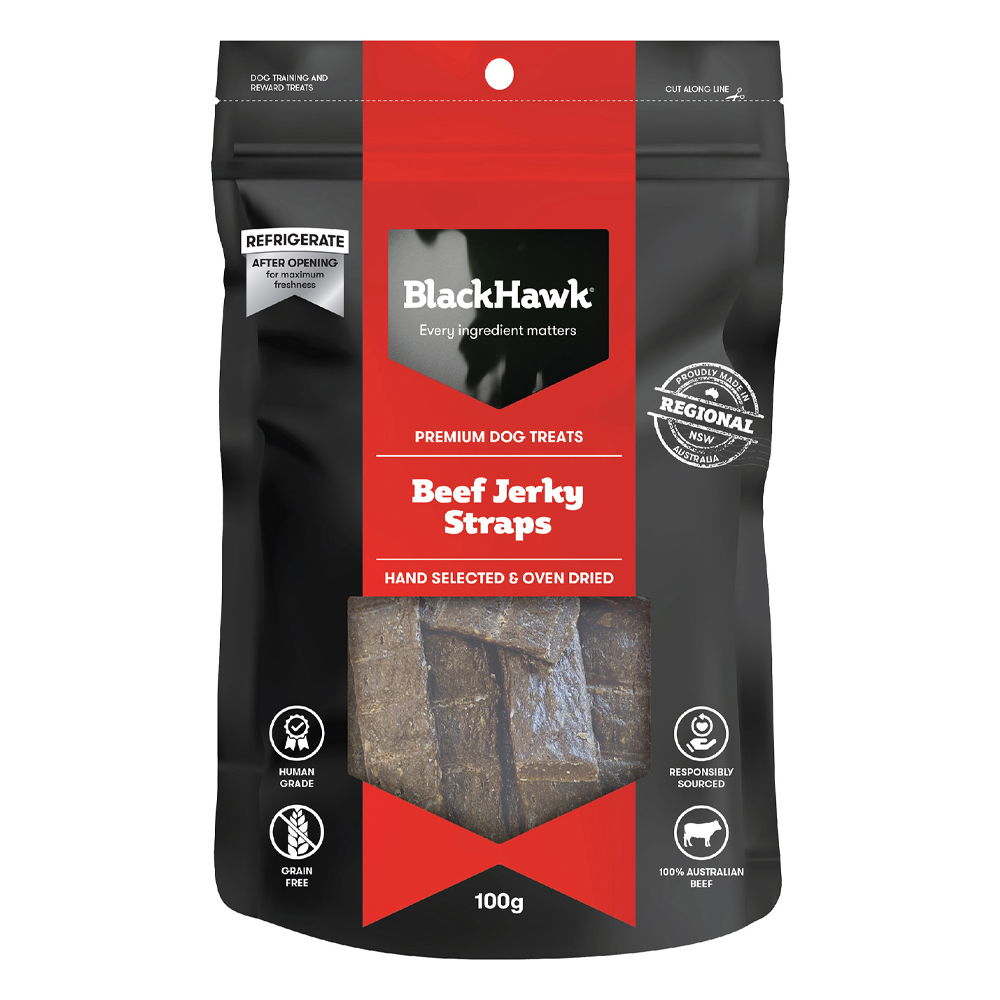 Black Hawk Beef Jerky Straps Dog Treats