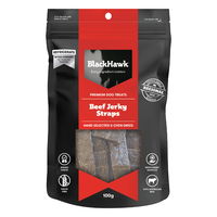 Black Hawk Beef Jerky Straps Dog Treats 