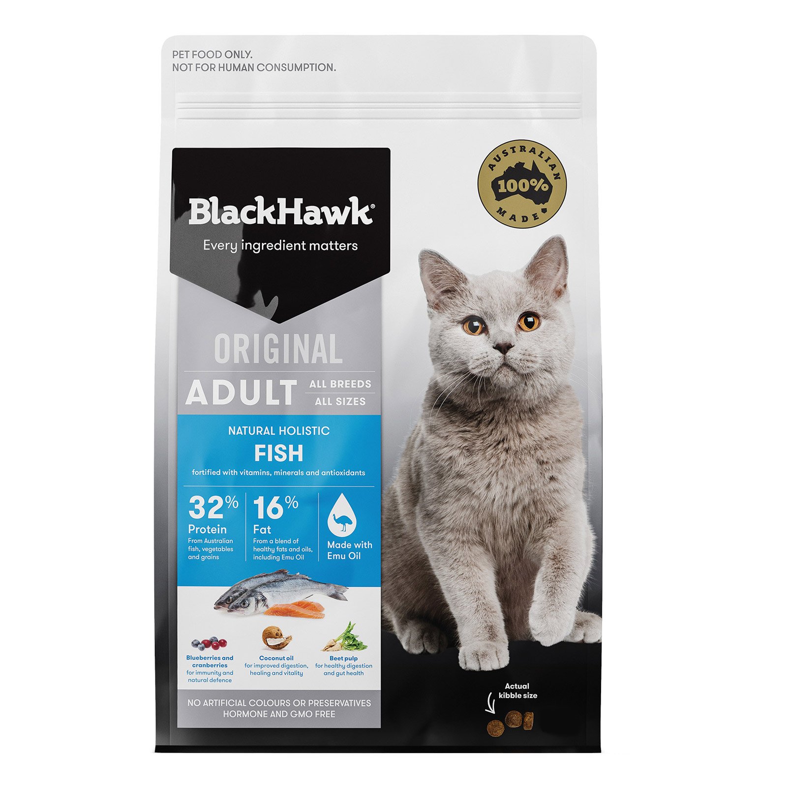 Black Hawk Fish Adult Dry Cat Food New Formula