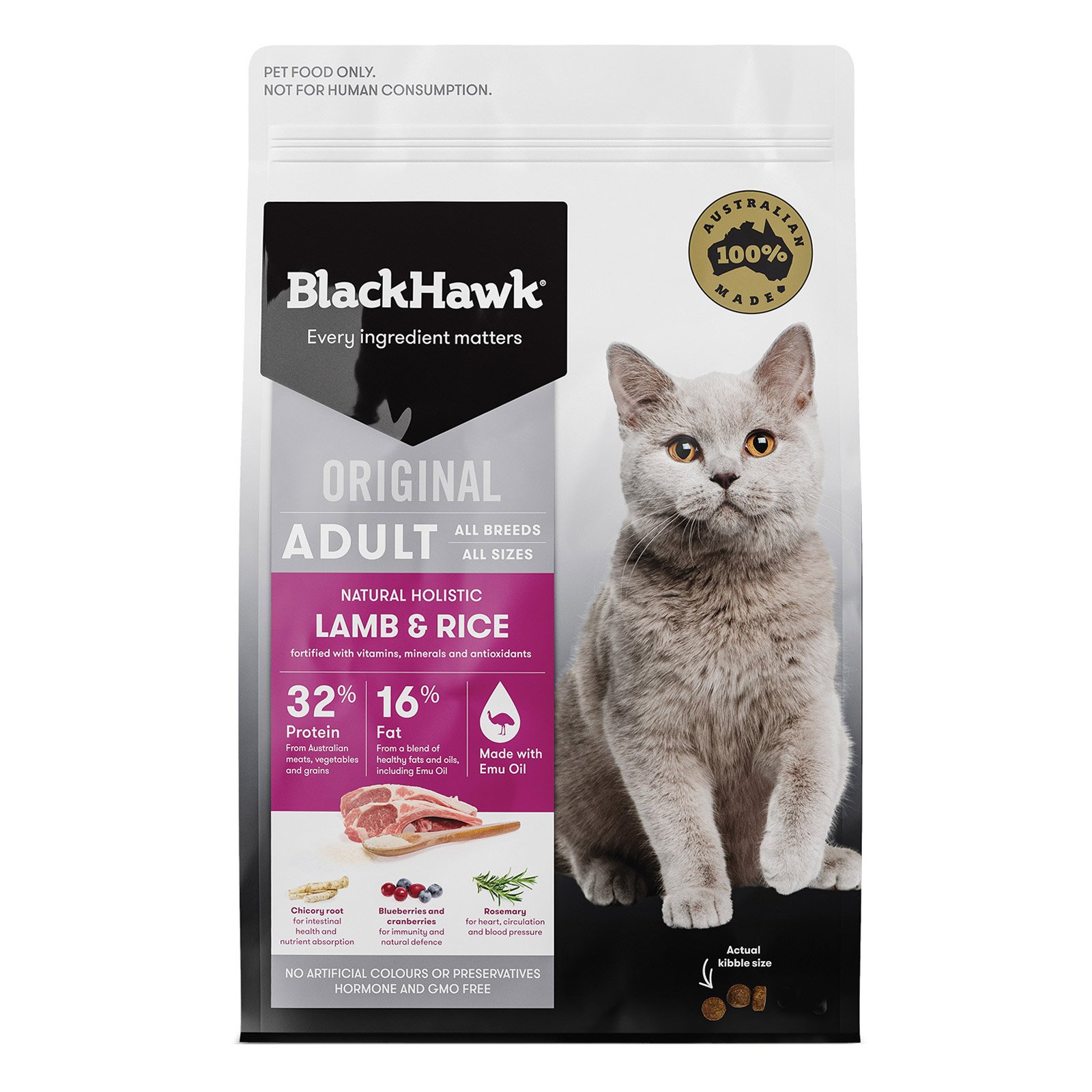 Black Hawk Lamb & Rice Adult Dry Cat Food New Formula  