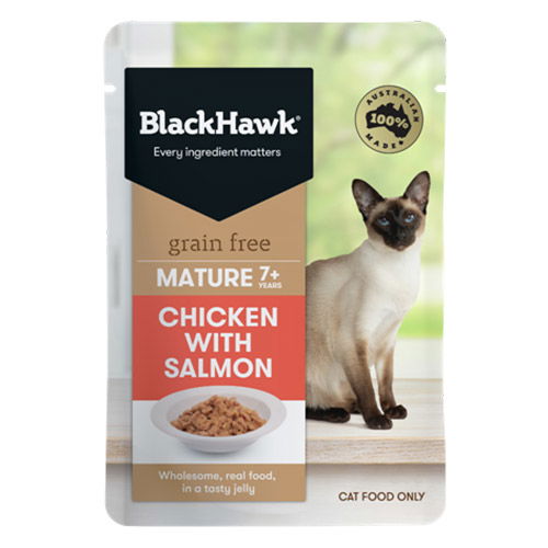 Black Hawk Grain Free Mature 7+ Chicken with Salmon Wet Cat Food