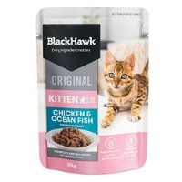 Black Hawk Original Kitten Food Chicken Ocean Fish in Gravy 85 Gms