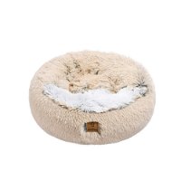 Charlie's Snookie Hooded Bed in Faux Fur for Pets Cream