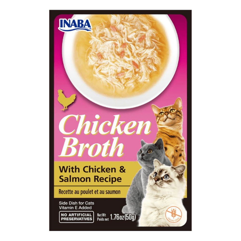 Inaba Chicken Broth with Chicken & Salmon Recipe for Cats