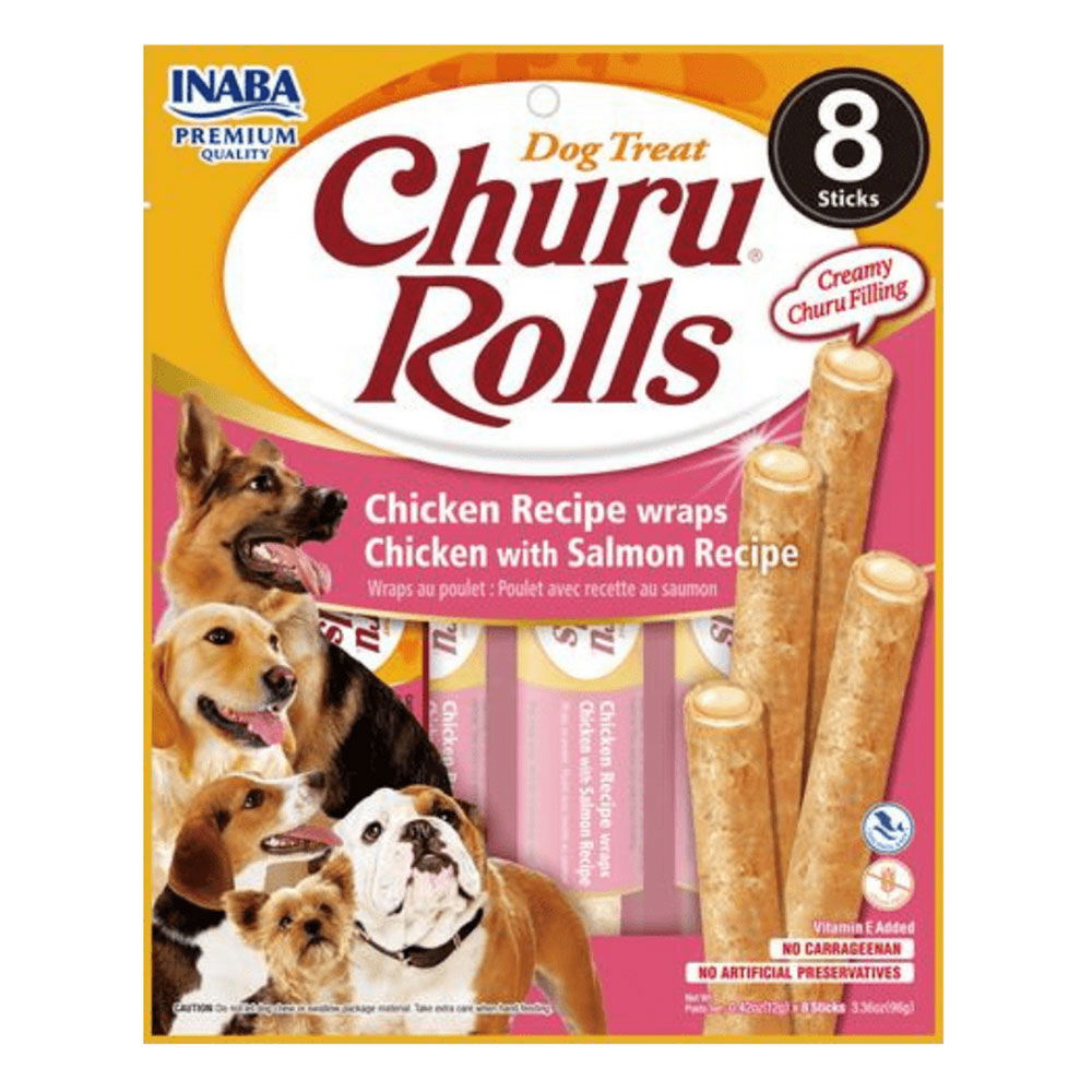 Inaba Churu Rolls Chicken Recipe wraps chicken with salmon Recipe Dog Treat