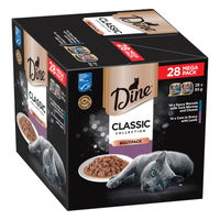 Dine Classic Collection Multipack Saucy Morsels with Tuna Mornay and Cheese + Cuts in Gravy with Lamb Wet Cat Food 85gm