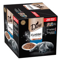 Dine Classic Collection Multipack Saucy Morsels with Salmon + Saucy Morsels with Tuna Mornay and Cheese Wet Cat Food 85gm