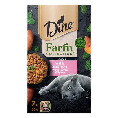 Dine Farm Collection in Sauce with Salmon Sweet Potato and Spinach Wet Cat Food