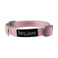 Dan & Sam Adjustable Polyester Webbing Collar for Dogs - Candy Floss