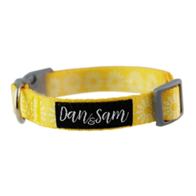 Dan & Sam - Dog - Adjustable Polyester Webbing Collar - Sunflower