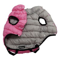 Dan & Sam Reversible Puffer Dog Jacket Pink/Grey