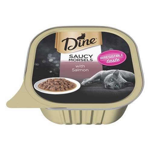 Dine Cat Adult Saucy Morsels Salmon 85g X 14 Cans