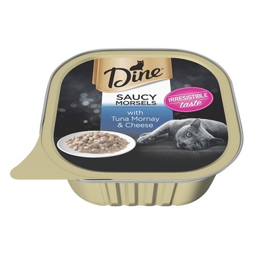 Dine Cat Adult Saucy Morsels Tuna Mornay with Cheese