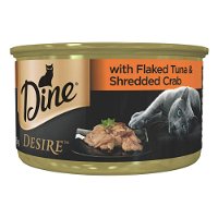 Dine Desire Adult Cat Wet Canned Food (Flaked Tuna and Shredded Crab) 85g x 24
