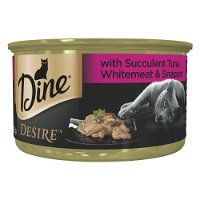 Dine Desire Adult Cat Wet Canned Food (Succulent Tuna Whitemeat and Snapper) 85g x 24