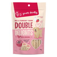 Yours Droolly Double Delights Real Chicken Tasty Dog Treats - Milk & Strawberry Flavour