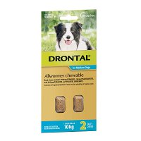 Drontal Wormers Chewable For Dogs Up To 10Kg (Aqua)